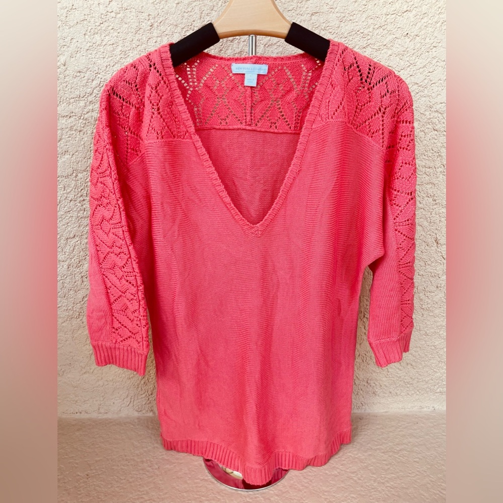 New York & Company coral sweater (LARGE)